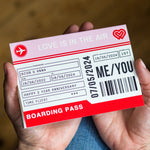 Personalised Boarding Pass Anniversary Card