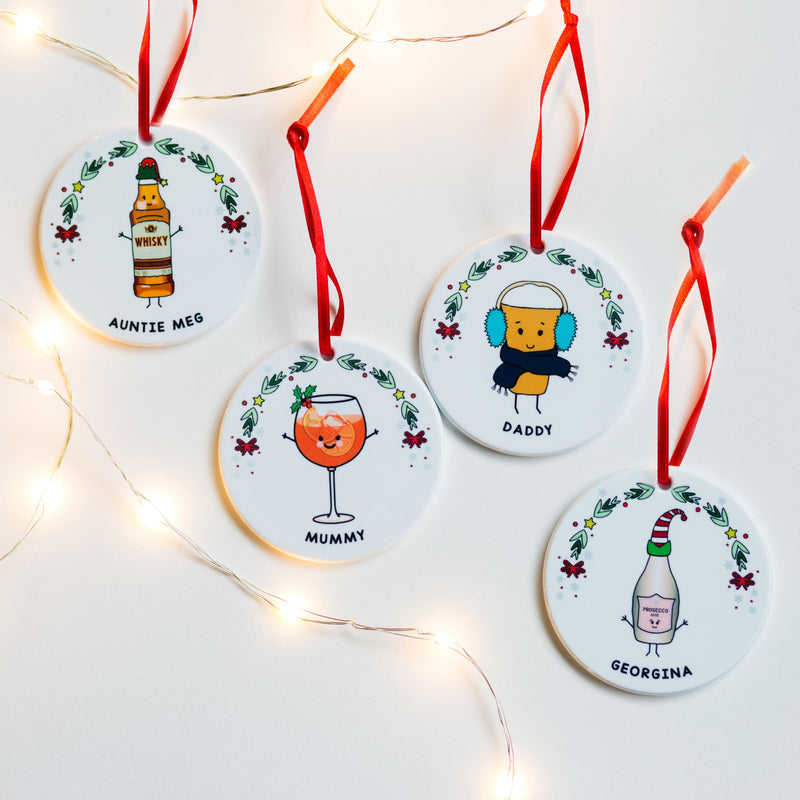 'Favourite Drink' Personalised Christmas Tree Decoration - Of Life & Lemons®