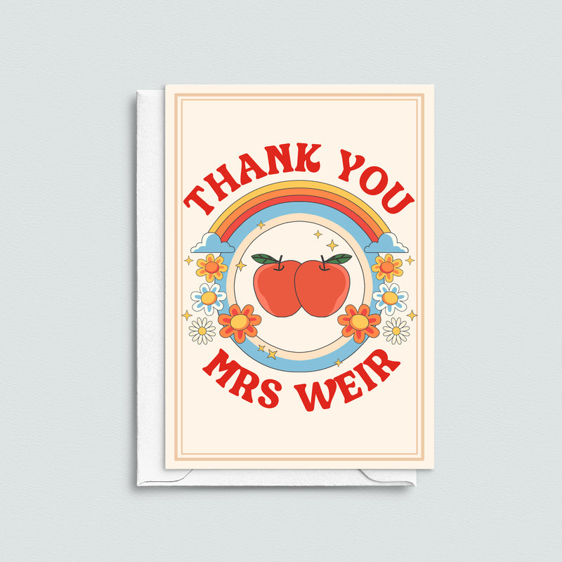Personalised 'Thank You Teacher' Card