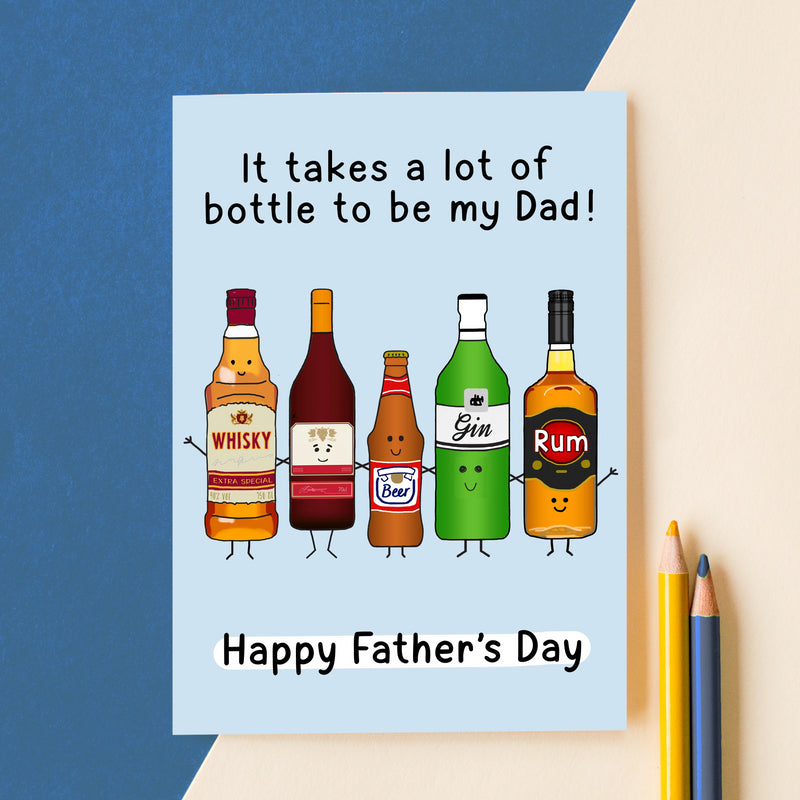 'It Takes Bottle' Funny Father's Day Card