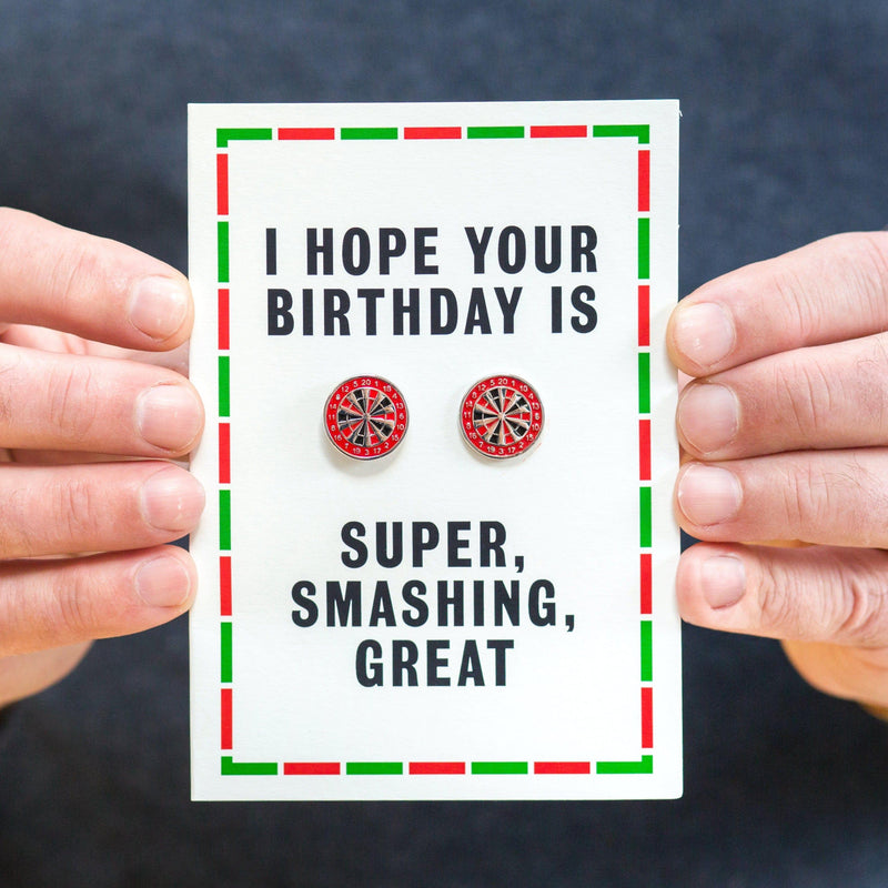 Dart Board Birthday Card and Cufflinks - Of Life & Lemons®