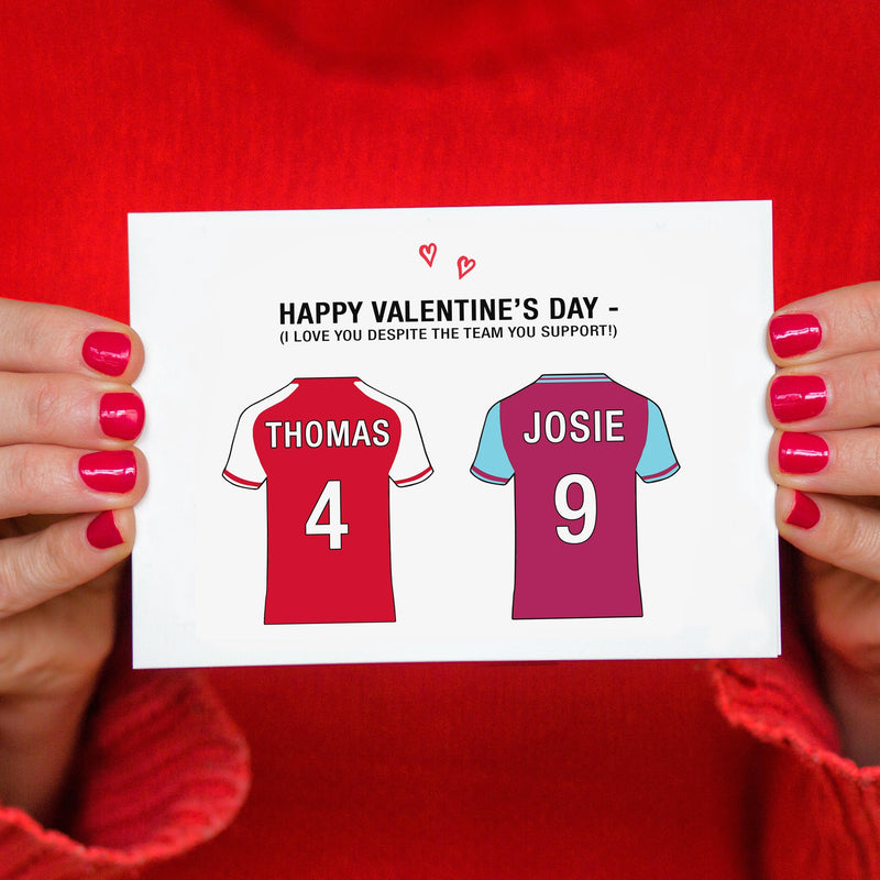 Personalised Football Team Valentine's Card - Of Life & Lemons®