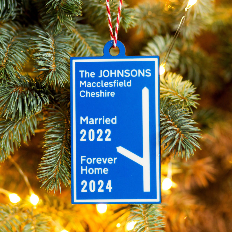 Personalised Motorway Sign Bauble