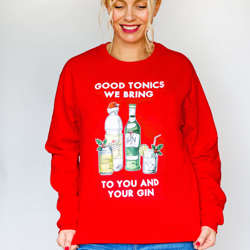 'Good Tonics We Bring' Gin Christmas Jumper