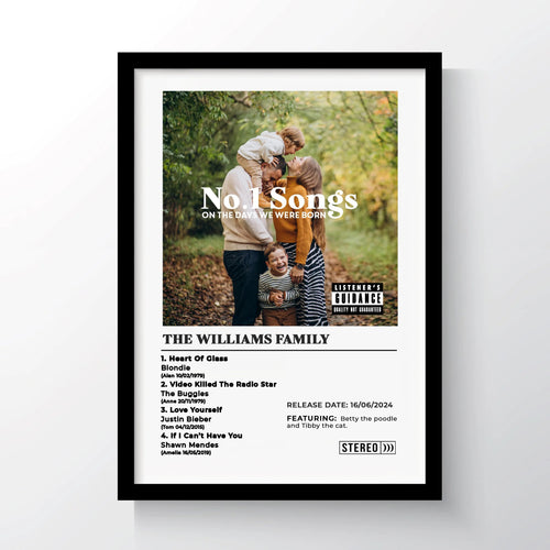 No.1 Songs Personalised Family Print