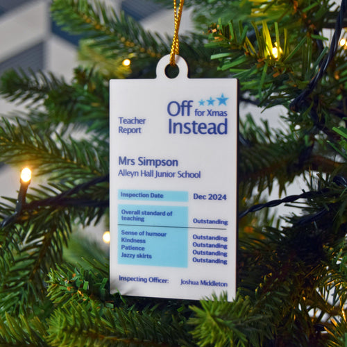 Personalised Christmas Tree Decoration For Teacher