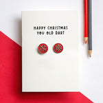 Funny Darts Christmas Card and Cufflinks - Of Life & Lemons®