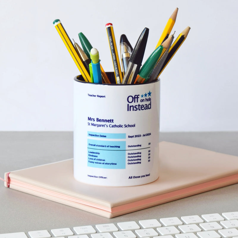 Personalised Teacher Report Pen Pot