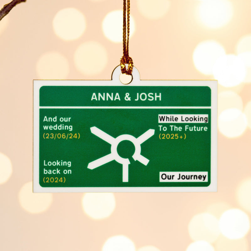 Personalised Road Sign Christmas Tree Decoration