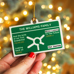 Personalised Road Sign Christmas Tree Decoration