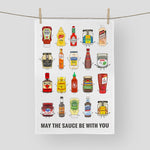 Funny Sauces Tea Towel