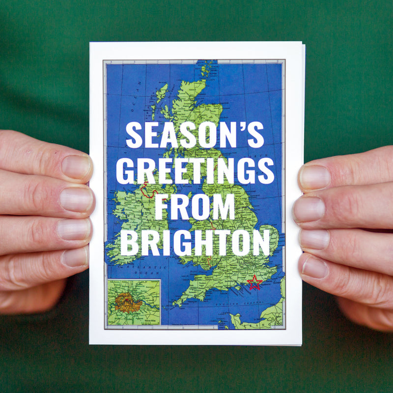 Personalised UK Map Christmas Cards