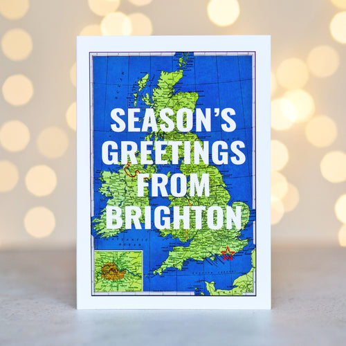 Personalised UK Map Christmas Cards