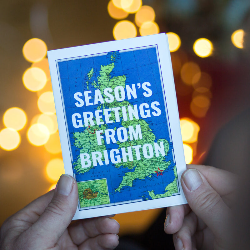 Personalised UK Map Christmas Cards