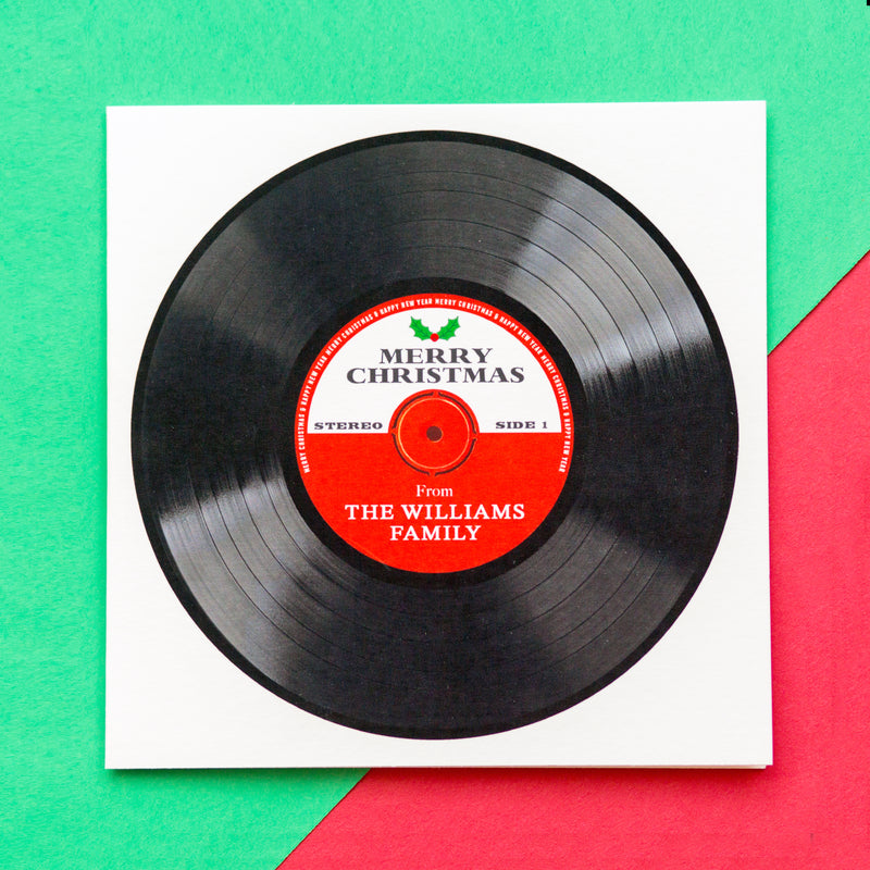 Personalised Vinyl Record Christmas Card