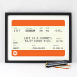 Personalised Train Ticket Birthday Print Train Ticket Prints Of Life & Lemons 