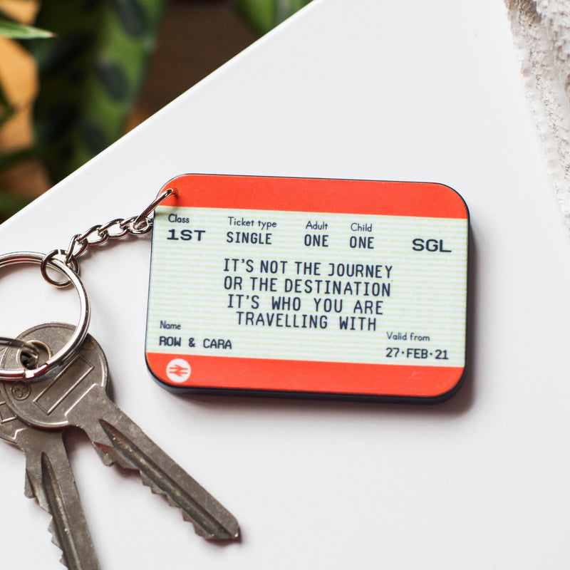 Personalised Train Ticket Keyring Personalised Keyring Of Life & Lemons 