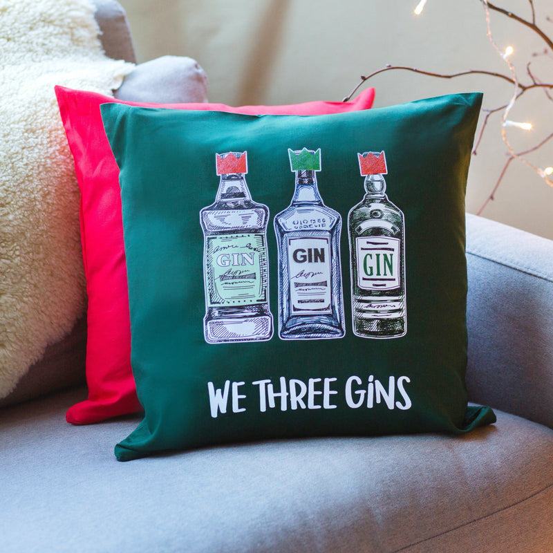 'We Three Gins' Christmas Cushion Cushion Of Life & Lemons® 