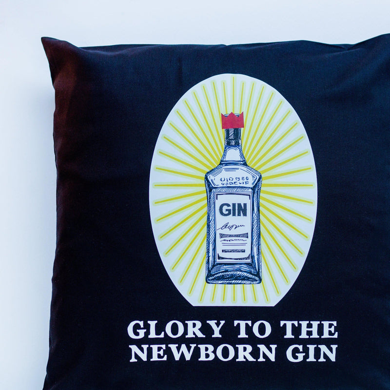 'Glory To The Newborn Gin' Christmas Cushion Cushion Of Life & Lemons® 