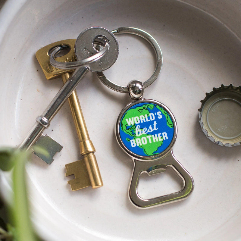 'World's Best Brother' Bottle Opener Keyring Keyring Of Life & Lemons 