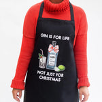 'Gin Is For Life' Christmas Apron Aprons Of Life & Lemons 