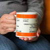Personalise this mug with a graduates name, graduation date, degree subject and university