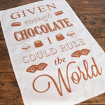 'Given Enough Chocolate' Tea Towel Tea Towel Of Life & Lemons 