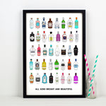 'All Gins Bright & Beautiful' Print Montage Prints Of Life & Lemons 