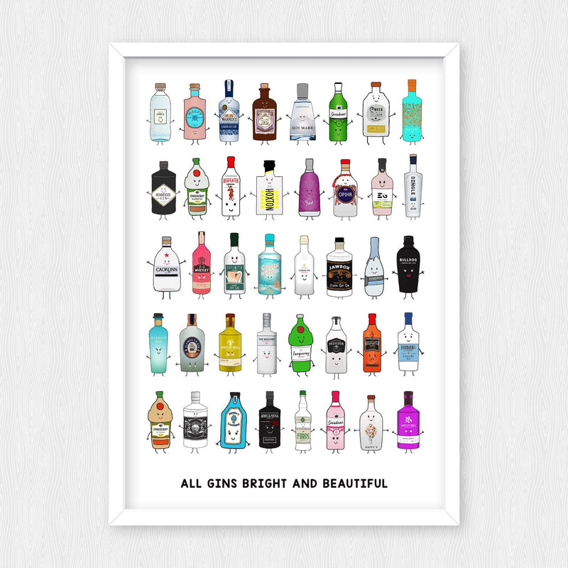 'All Gins Bright & Beautiful' Print Montage Prints Of Life & Lemons 