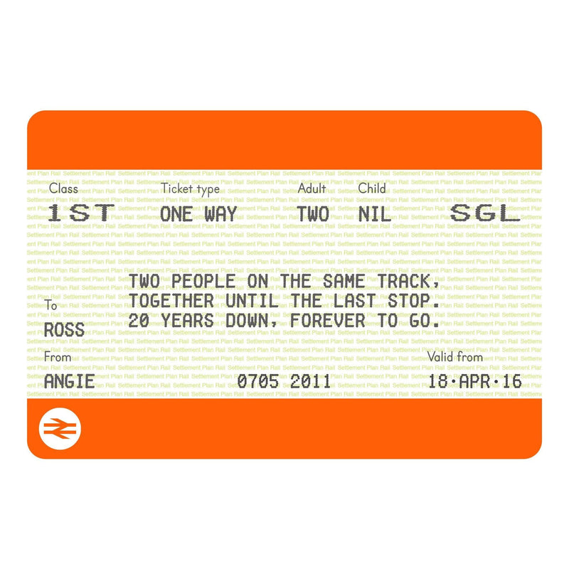 Personalised Train Ticket Anniversary Print Train Ticket Prints Of Life & Lemons 