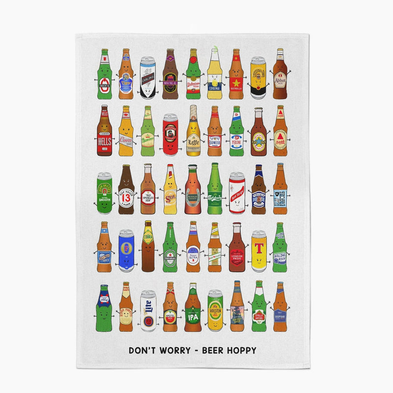 'Beer Hoppy' Beer Montage Tea Towel Tea Towel Of Life & Lemons 