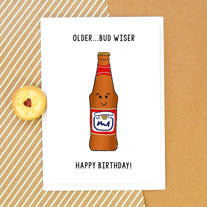 'Older but Wiser' Funny Beer Birthday Card Birthday Cards Of Life & Lemons 