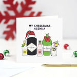 'Christmas Aginda' Funny Gin Christmas Card Christmas Card Of Life & Lemons 