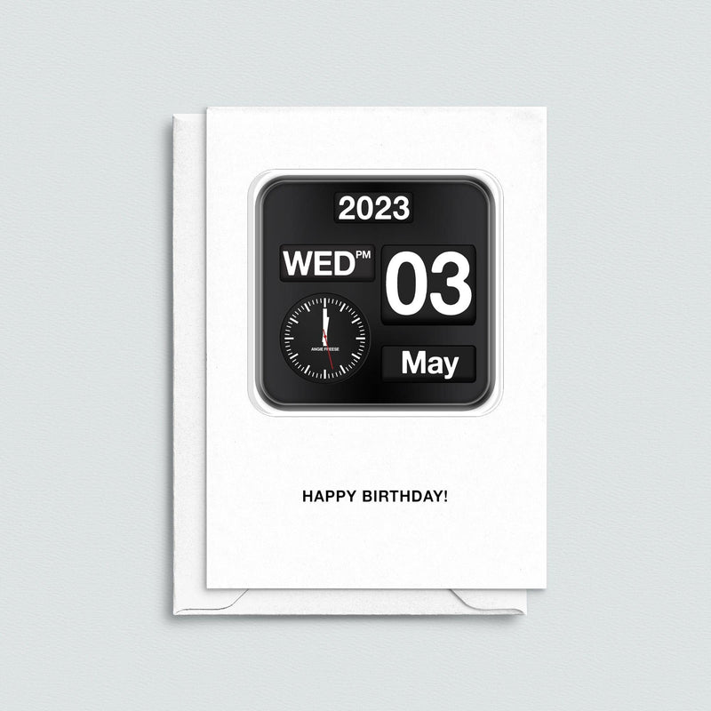 Flip Clock Personalised Birthday Card - Of Life & Lemons®