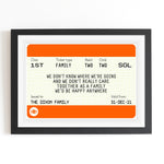 Personalised Family Train Ticket Print Train Ticket Prints Of Life & Lemons 