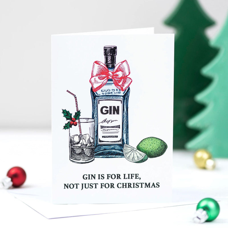 'Gin is for Life' Funny Gin Christmas Card Christmas Cards Of Life & Lemons 