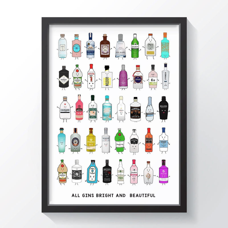 'All Gins Bright & Beautiful' Print Montage Prints Of Life & Lemons 