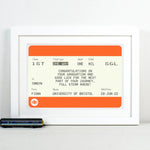 Personalised Graduation Train Ticket Print Train Ticket Prints Of Life & Lemons 