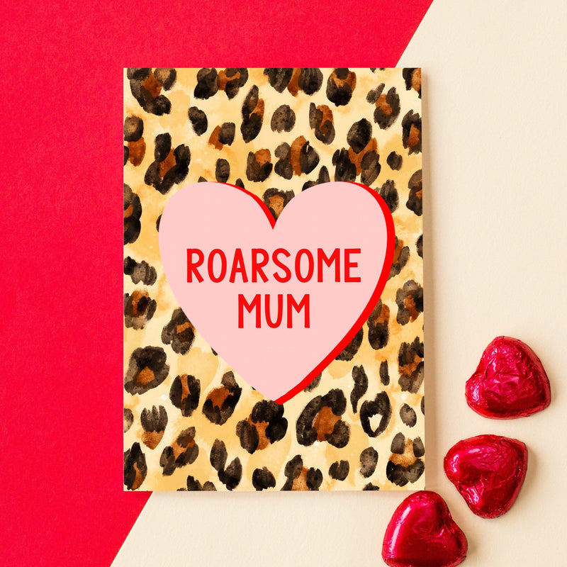 'Roarsome Mum' Leopard Print Card for Mum Cards for Mum Of Life & Lemons 