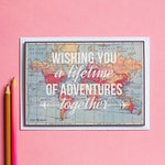 World Map Wedding Card Cards for your Other Half Of Life & Lemons 