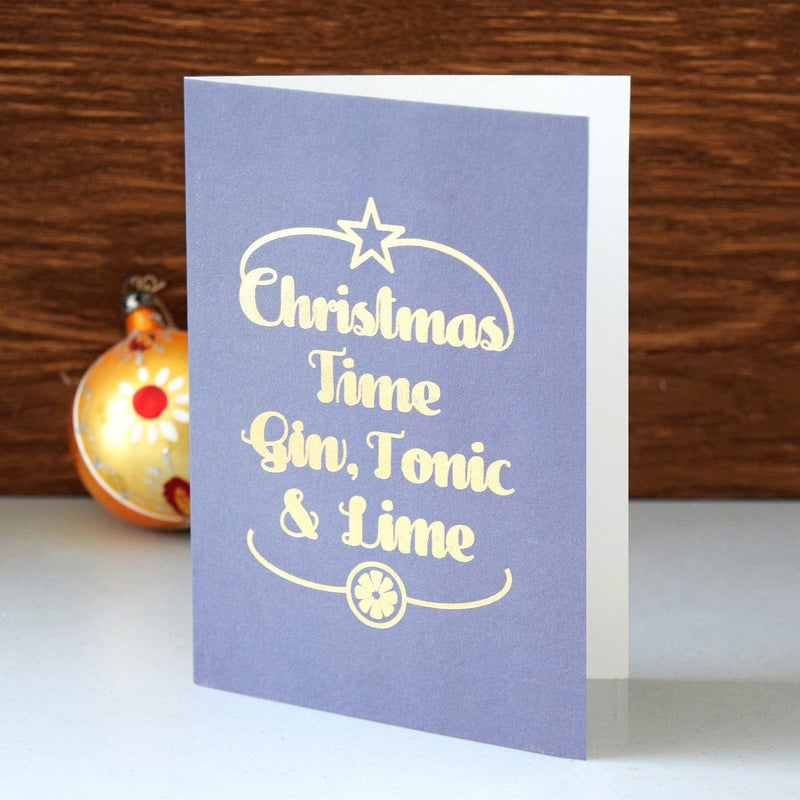 Luxury Foiled 'Gin & Tonic' Christmas Card Christmas Cards Of Life & Lemons 