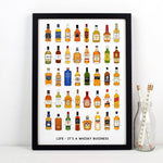 'Whisky Business' Illustrated Whisky Print Montage Prints Of Life & Lemons 