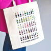 Ideal for wine lovers, we've turned all the varieties of wine into characters and put them all on this tote bag
